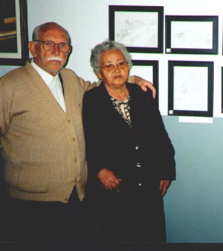 Ruth e Nilso Cremonese, numa Exposi��o de Pinturas no Sal�o Paroquial - Julho/2.000